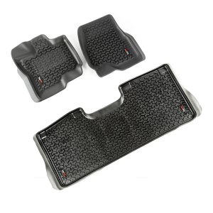 Ford F-150 Floor Liner Kit - Front/Rear - Rugged Ridge - 3 Pc - Black - `15-`18 Ford F-150 Floor Liner Kit - Front/Rear - Rugged Ridge - 3 Pc - Black - `15-`18
